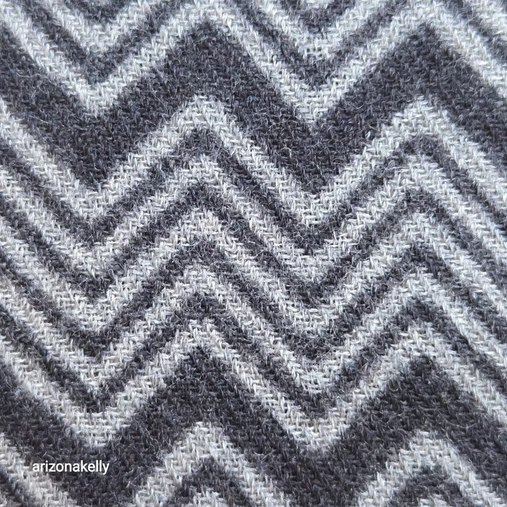 Lightweight Wool Scarf Blue Grey Black